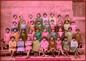 ECOLE JEAN MACE FILLES 1935 CE1 ET CM2 MME PEBRE